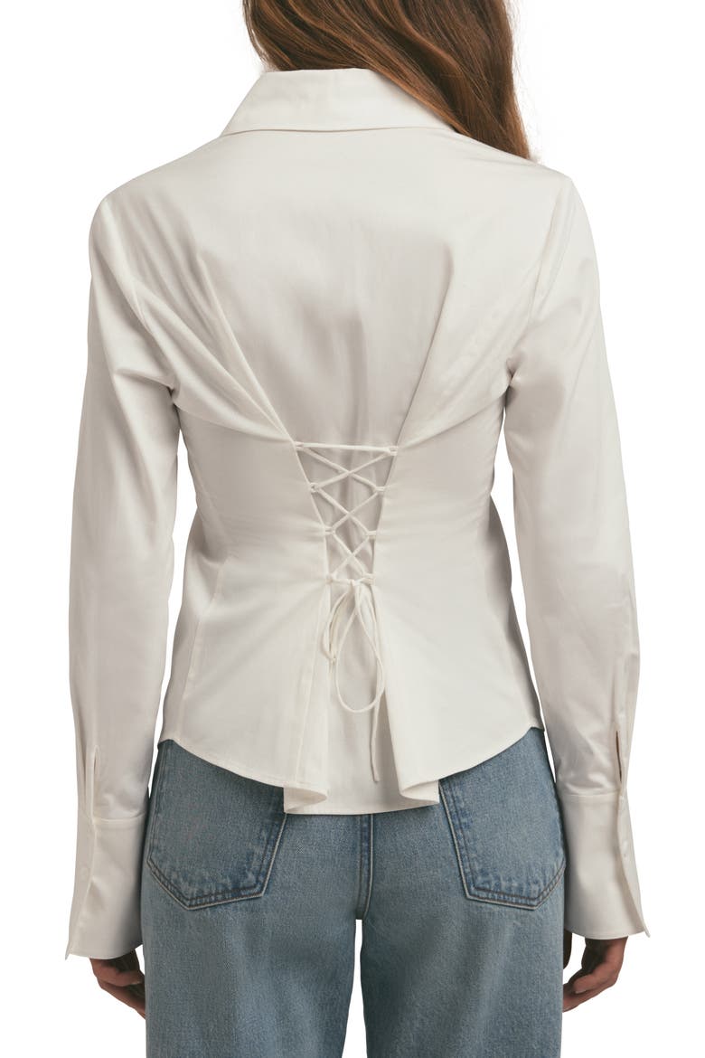 The Don't Waist Time Lace-Up Shirt, Alternate, color, BRIGHT WHITE