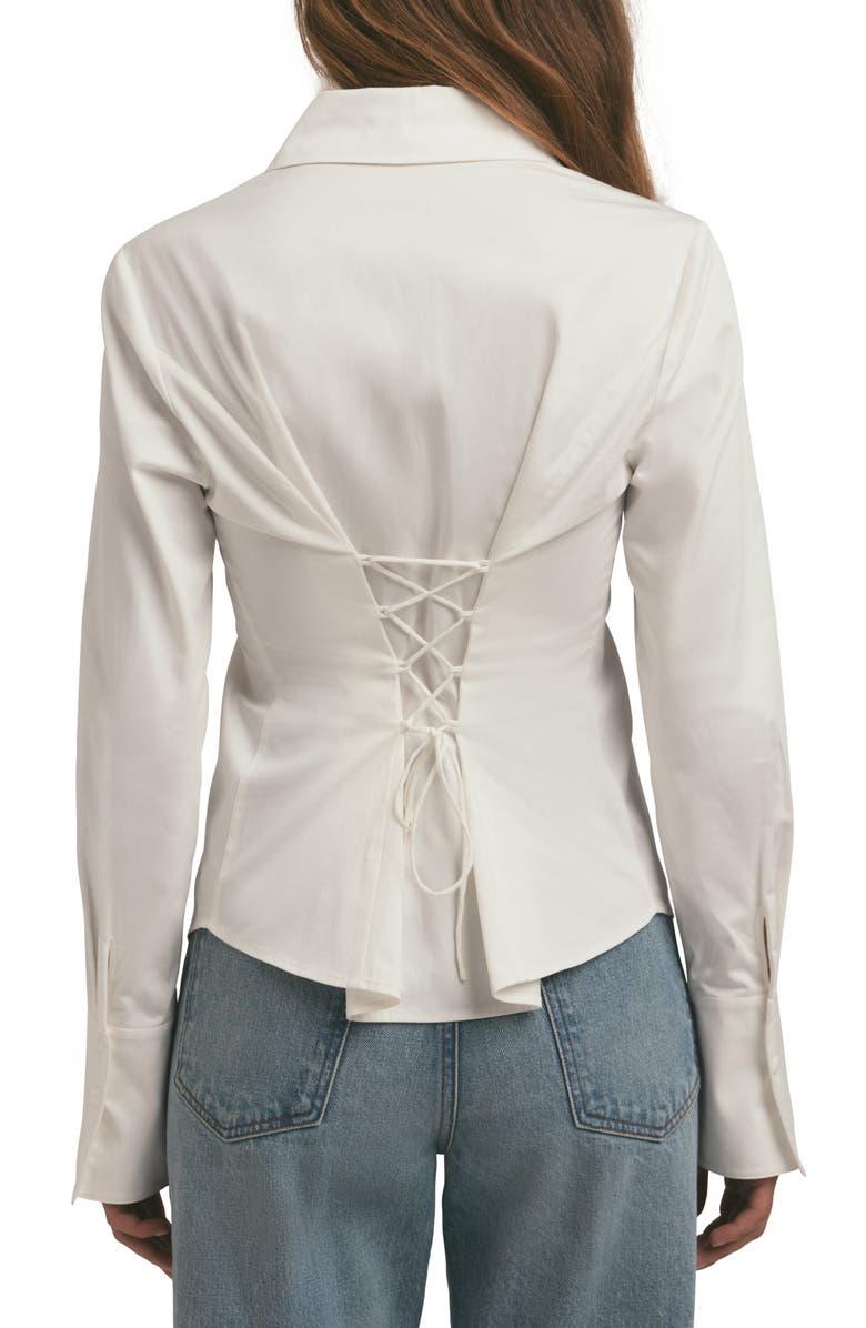 Favorite Daughter The Don't Waist Time Lace-Up Shirt, Alternate, color, Bright White