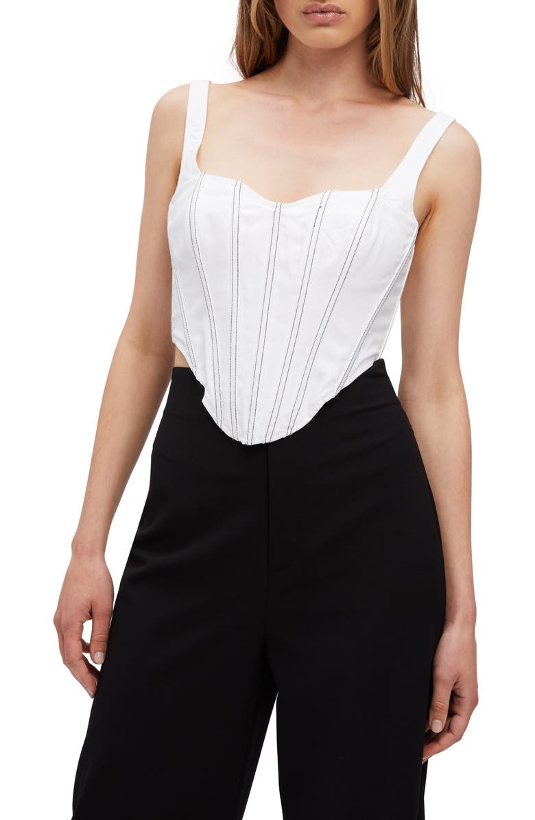 Bardot Linen Corset Top, Main, color, 