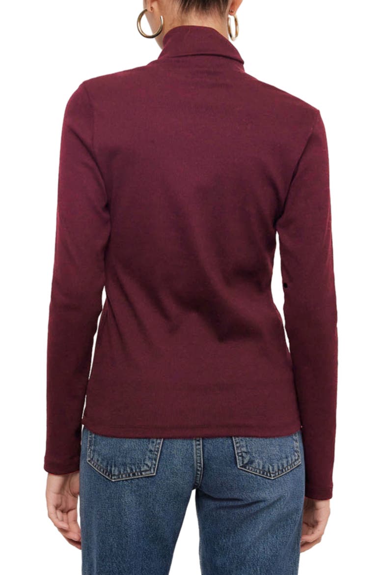 Rhonda Drape Neck Rib Sweater, Alternate, color, MERLOT