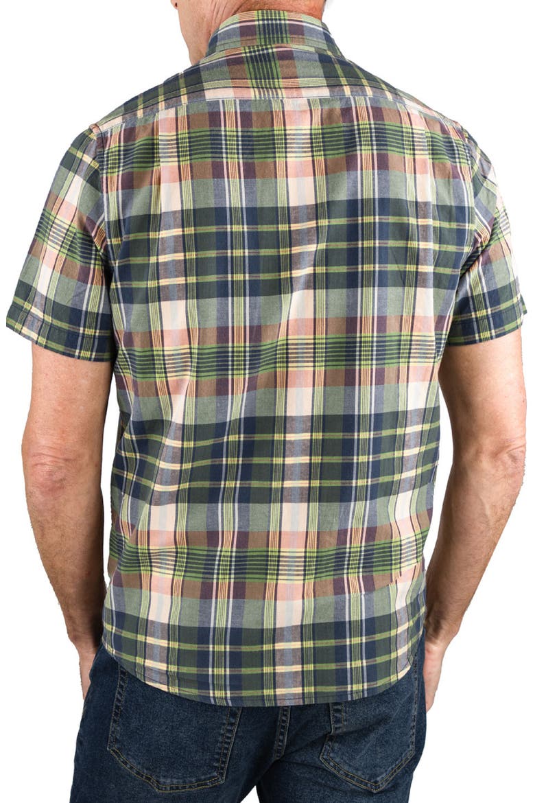 Plaid Short Sleeve Button-Down Shirt, Alternate, color, GREENWICH PLAID