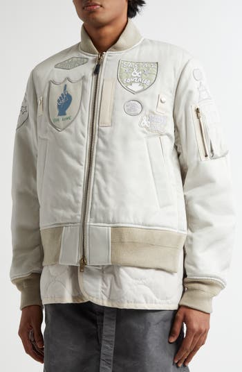 【SACAI】Emblem Silk Blend Single Jacket Sacai Spiewak Gonz Bomber Jacket | Nordstrom