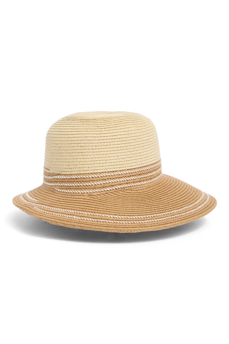 Colorblocked Straw Wide Brim Sun Hat, Alternate, color, NATURAL MULTI