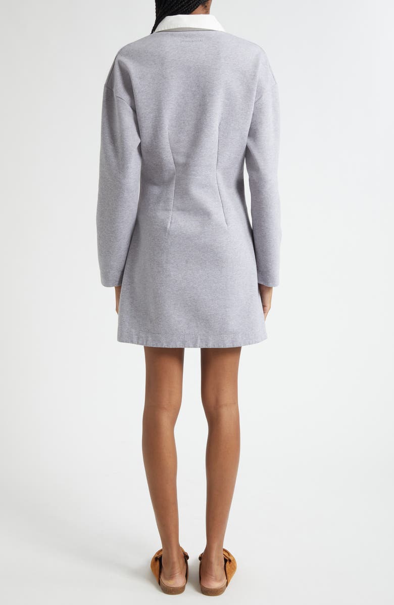 JW Anderson Long Sleeve Polo Minidress, Alternate, color, 945 Mid Grey Melange