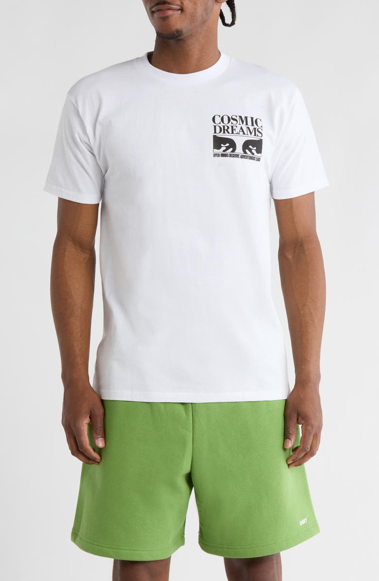 Obey Cosmic Dreams Graphic T-Shirt, Main, color, White