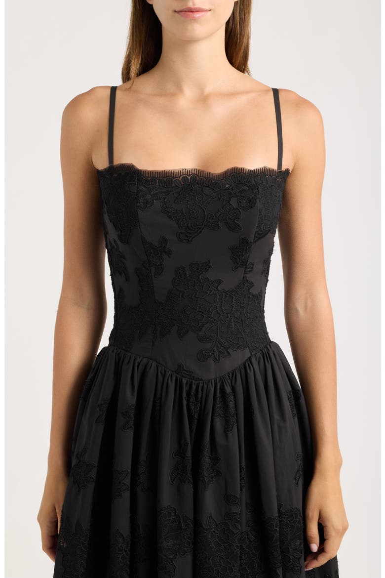 Chloe Broderie Anglaise Party Dress, Alternate, color, BLACK