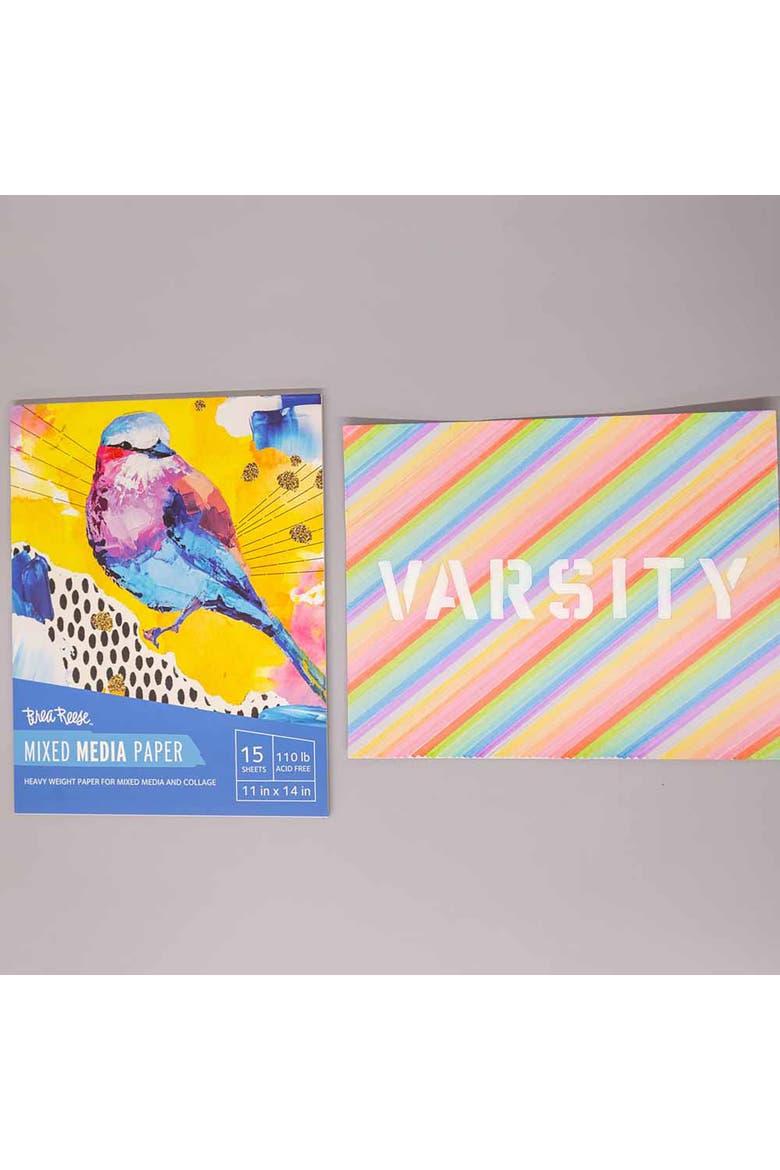 Mixed Media Paper Pad 60 Sheets, Alternate, color, Multicolored