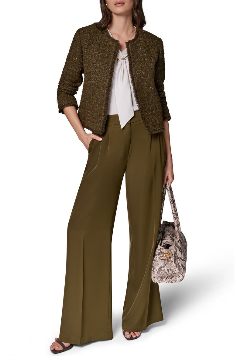 Fringe Open Front Jacket, Alternate, color, OLIVE BRNC