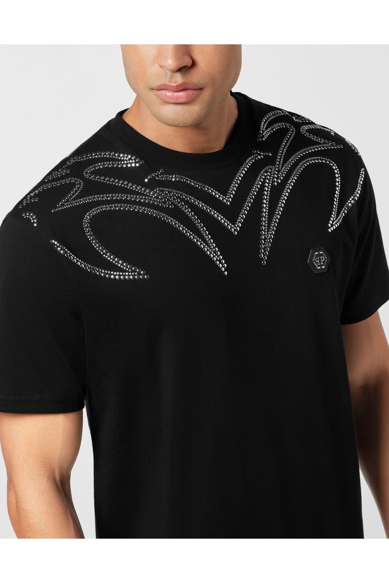 Round Neck T-Shirt Texas Studs Men, Alternate, color, black