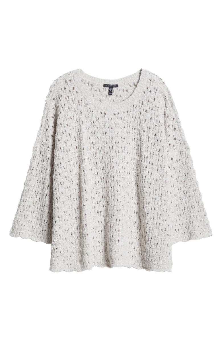 Eileen Fisher Open Stitch Organic Cotton Blend Sweater, Alternate, color, Bone