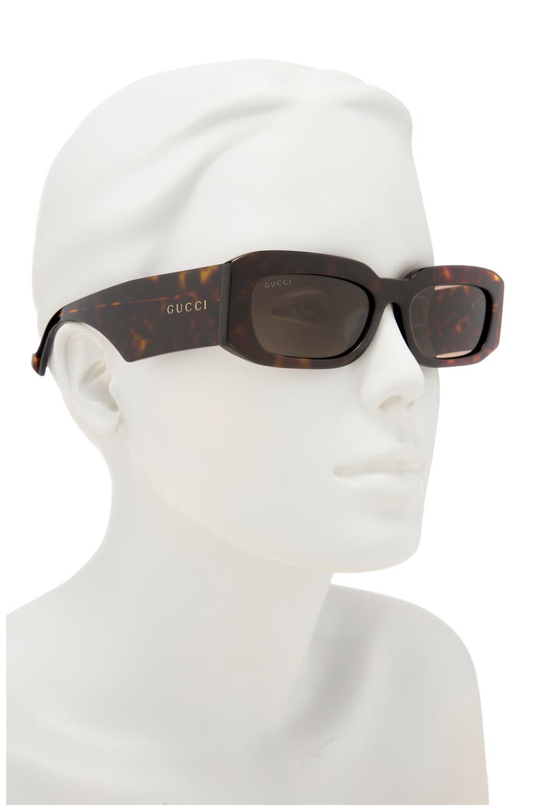 54mm Rectangular Sunglasses, Alternate, color, HAVANA HAVANA BROWN