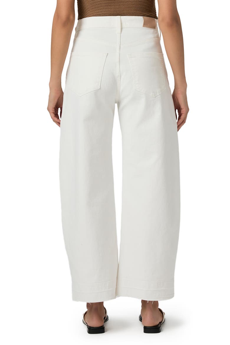 Arellia Ankle Barrel Leg Jeans, Alternate, color, TONAL ECRU WIDE UNDONE HEM
