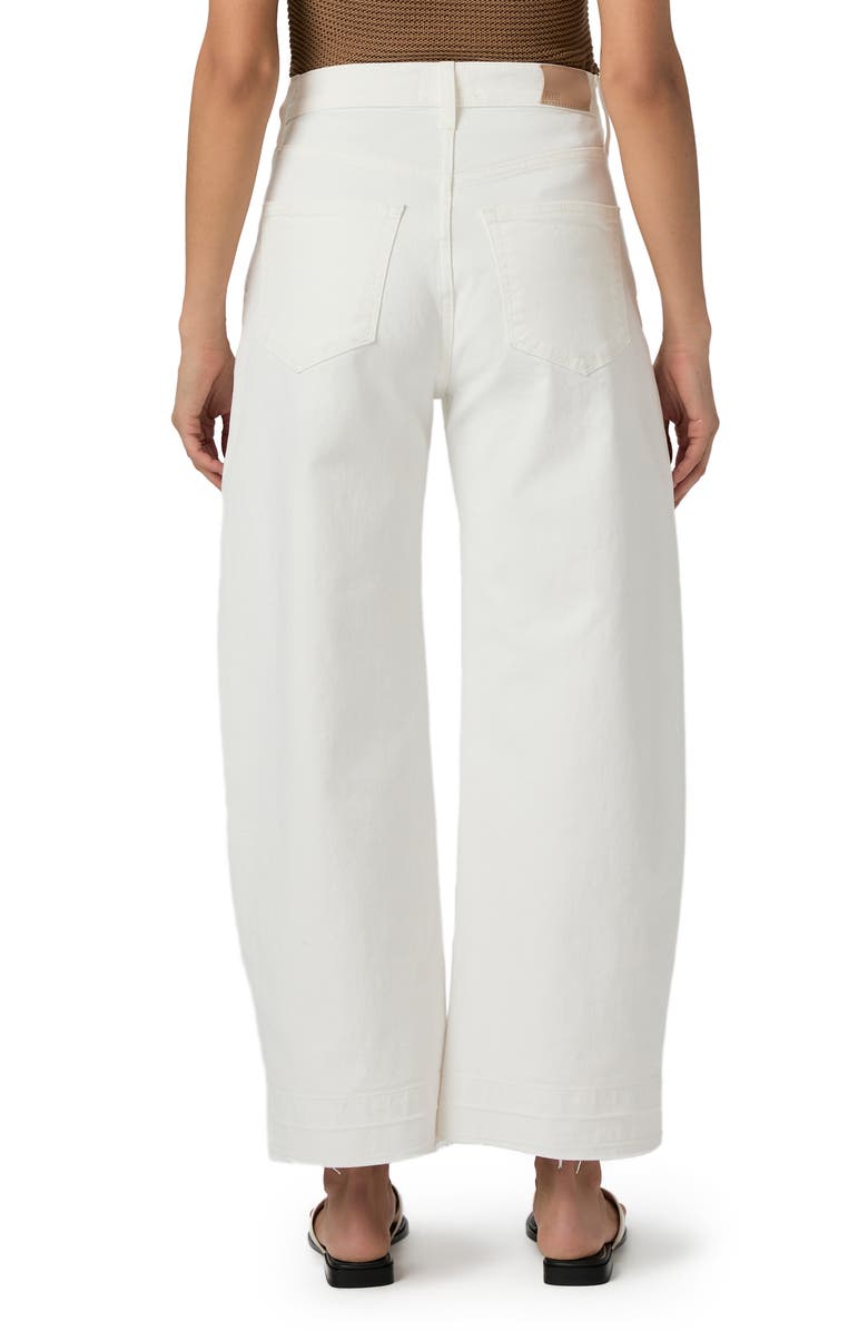 PAIGE Arellia Ankle Barrel Leg Jeans, Alternate, color, Tonal Ecru Wide Undone Hem