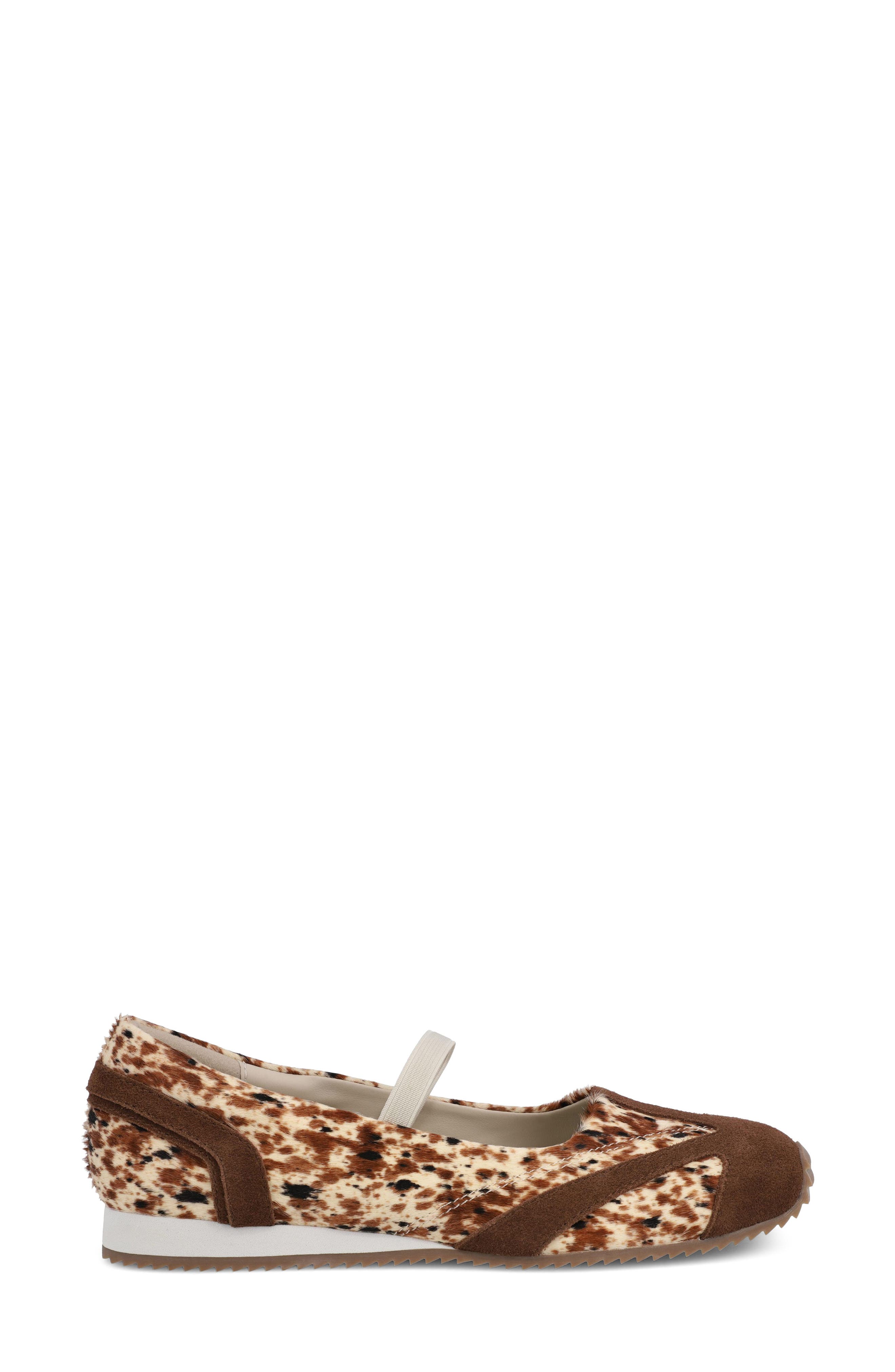 Via Mary Jane Flat, Alternate, color, BROWN MULTI CALF HAIR