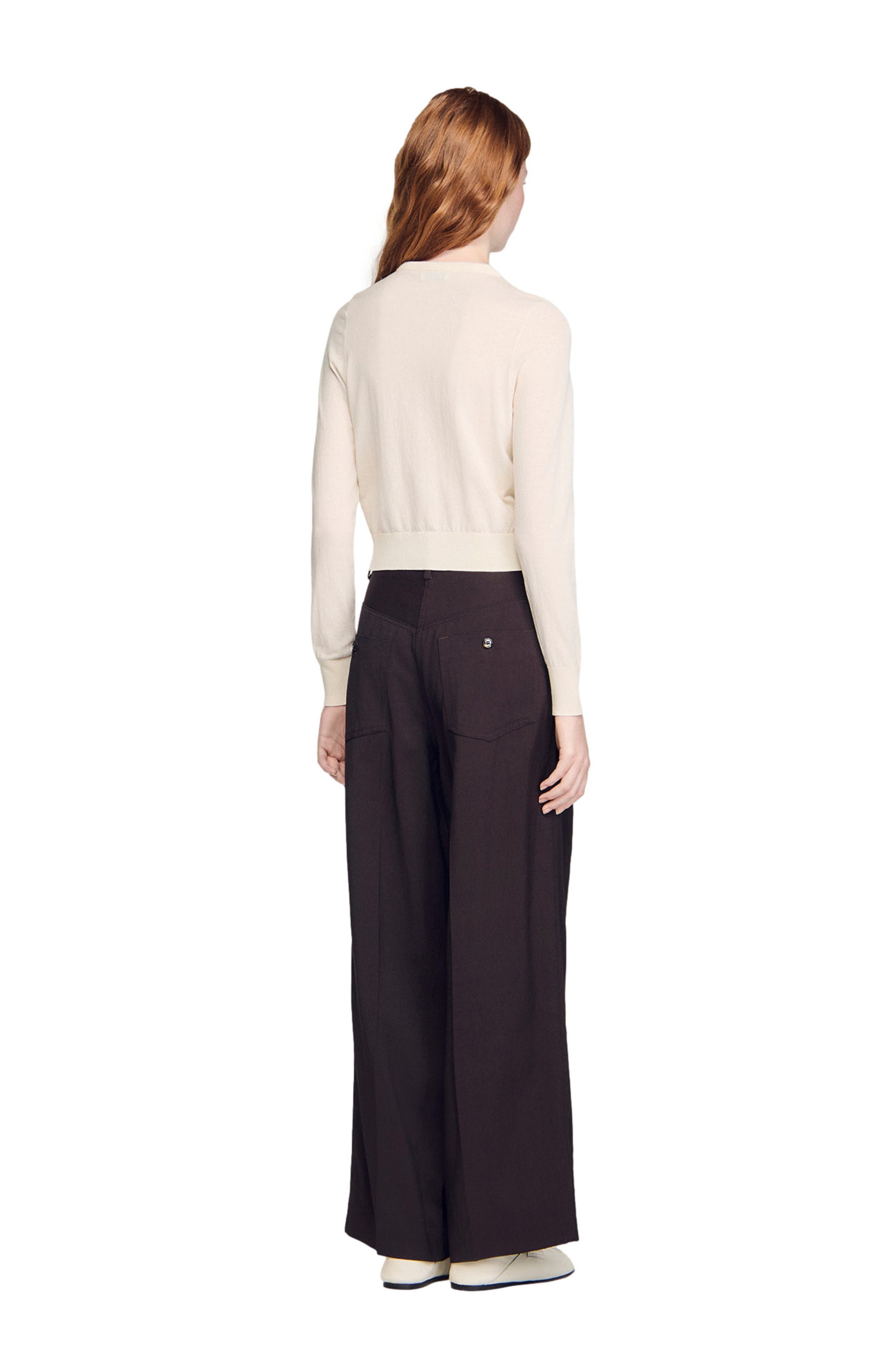 Cropped padded round neck cardigan - image 4