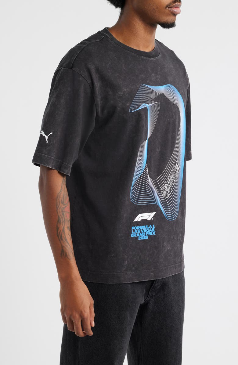 PUMA Formula 1<sup>®</sup> Vegas Race Track Cotton Graphic T-Shirt, Alternate, color, Puma Black