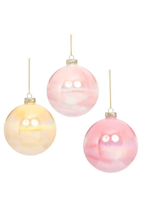 Shinny Marblelized Ball Ornaments, Set of 12