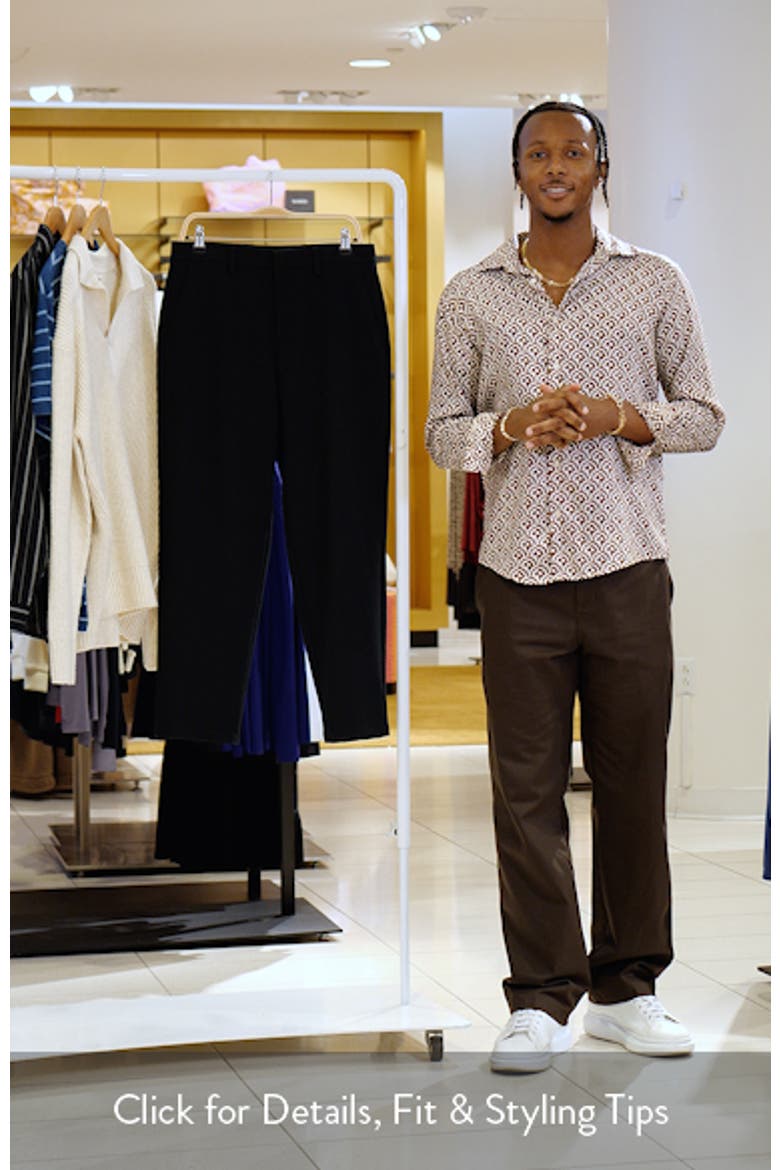 Flat Front Tapered Stretch Twill Dress Pants video