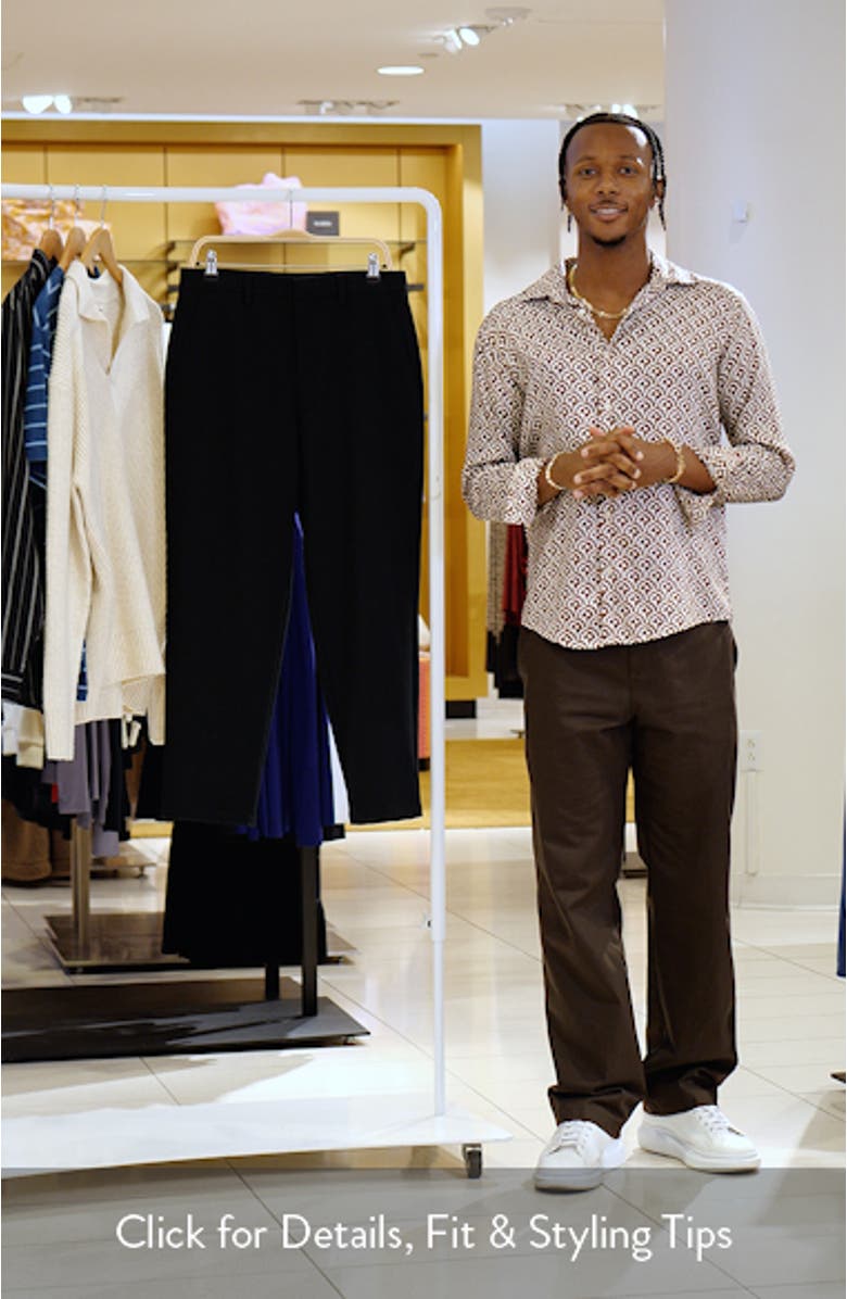 Flat Front Tapered Stretch Twill Dress Pants, sales video thumbnail