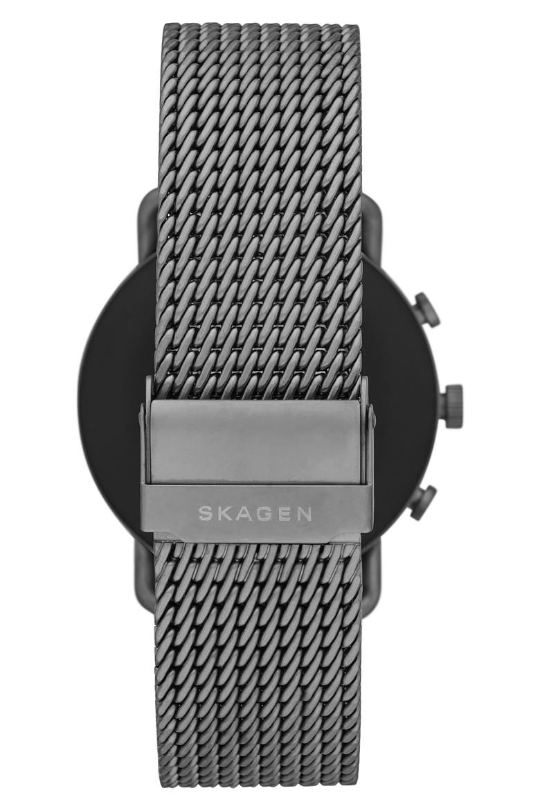 Falster 3 Mesh Strap Smart Watch, 42mm, Alternate, color, GUNMETAL/ BLACK/ GUNMETAL