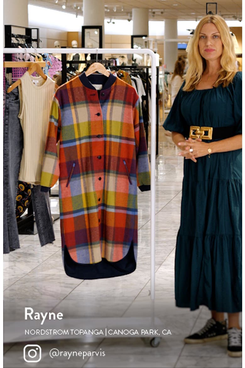 The Long Plaid Wool Blend Bomber Jacket video