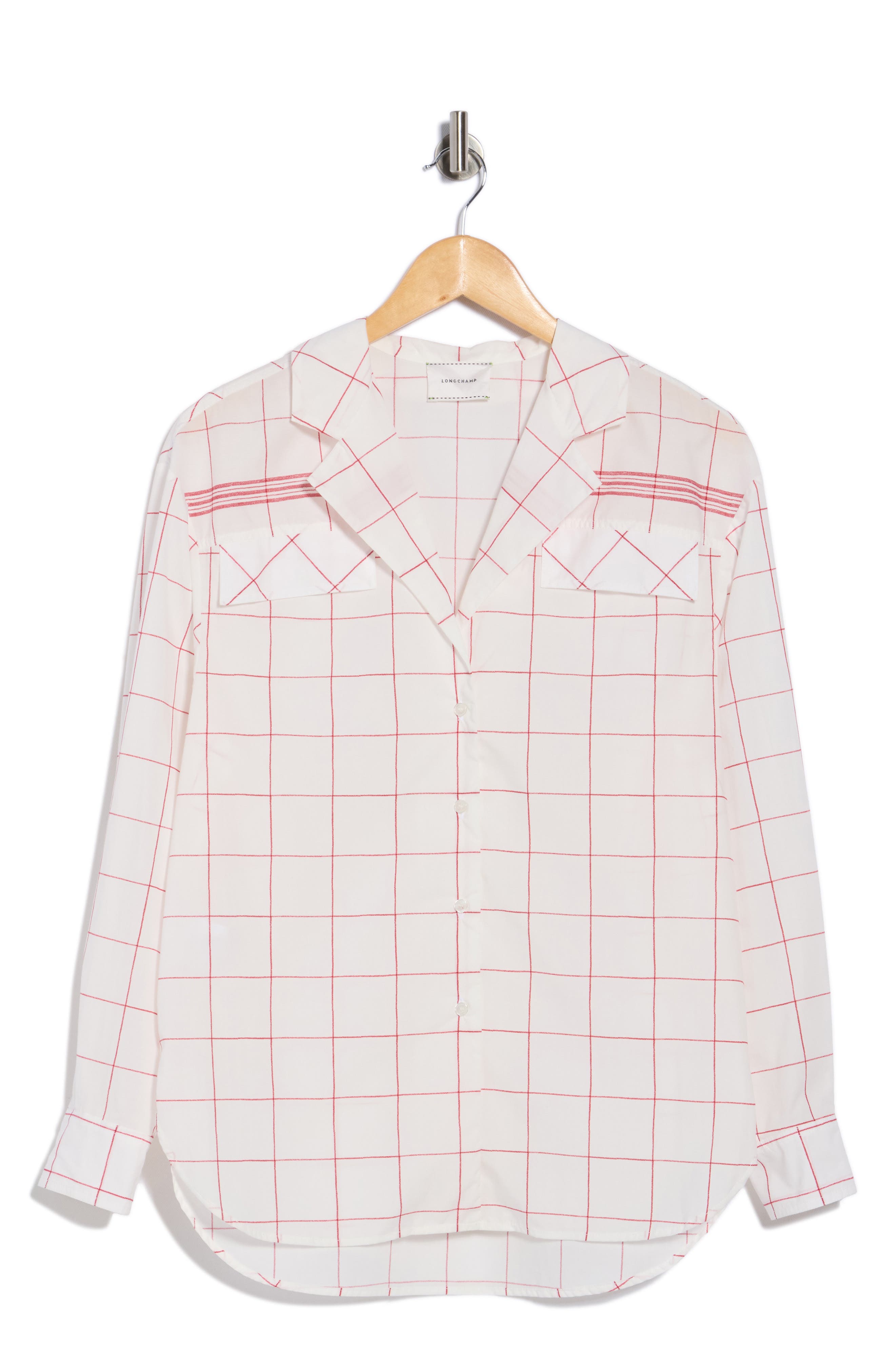 Longchamp Windowpane Print Long Sleeve Button-Up Shirt