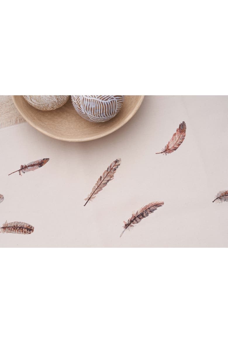 Feather Pattern Table Runner  14" x 72", Alternate, color, Beige