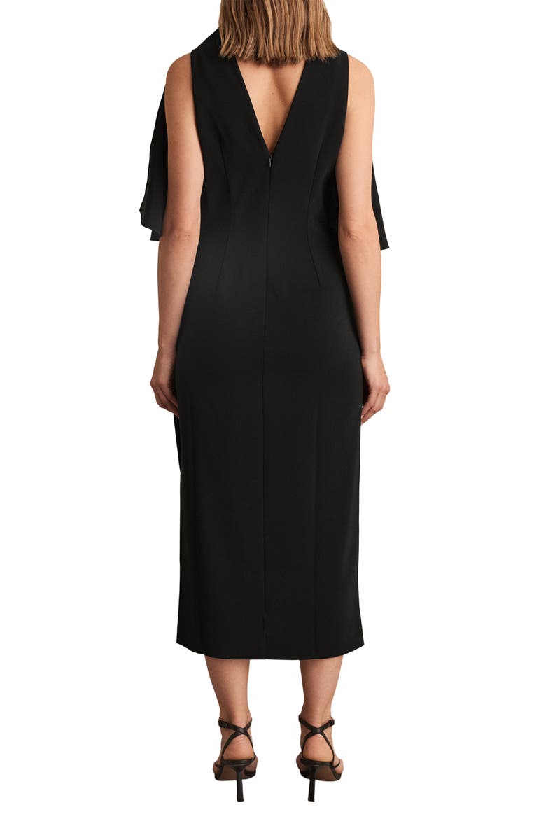 Petra Funnel Neck Maxi Dress, Alternate, color, BLACK