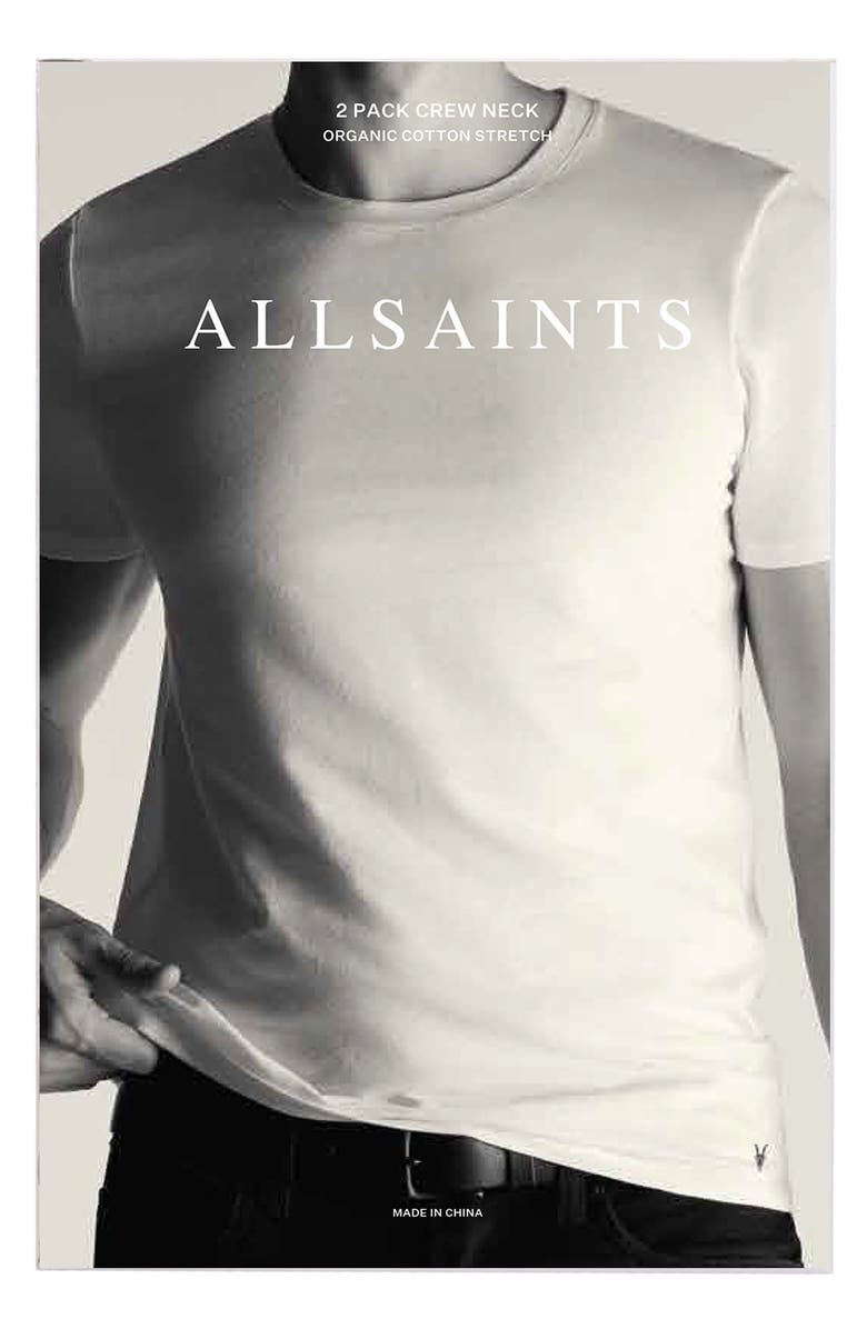 AllSaints 2-Pack Crewneck T-Shirts, Alternate, color, Black