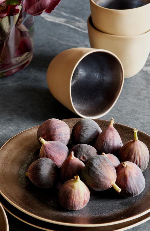 Lemieux Et Cie Akita Stoneware 4-piece Mug Set In Brown
