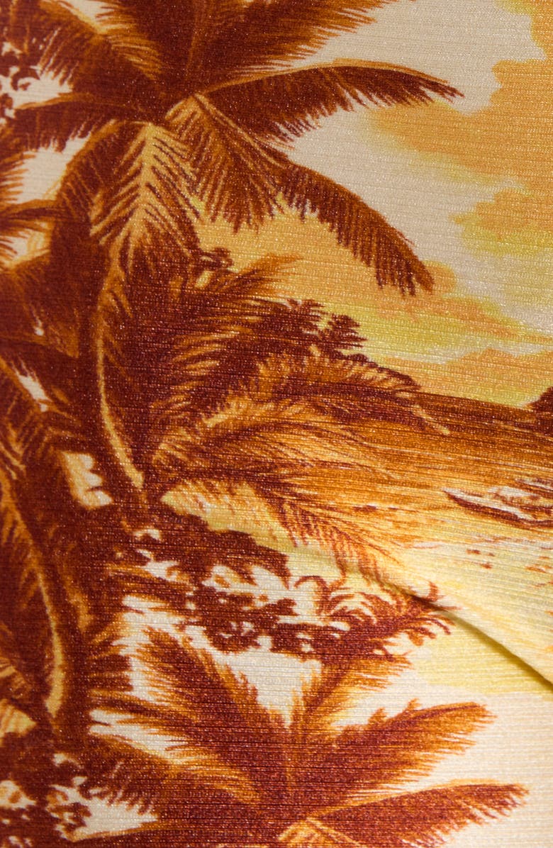 Kulani Kinis Lettuce Edge Tie Belt Swim Shorts, Alternate, color, Vintage Vacay