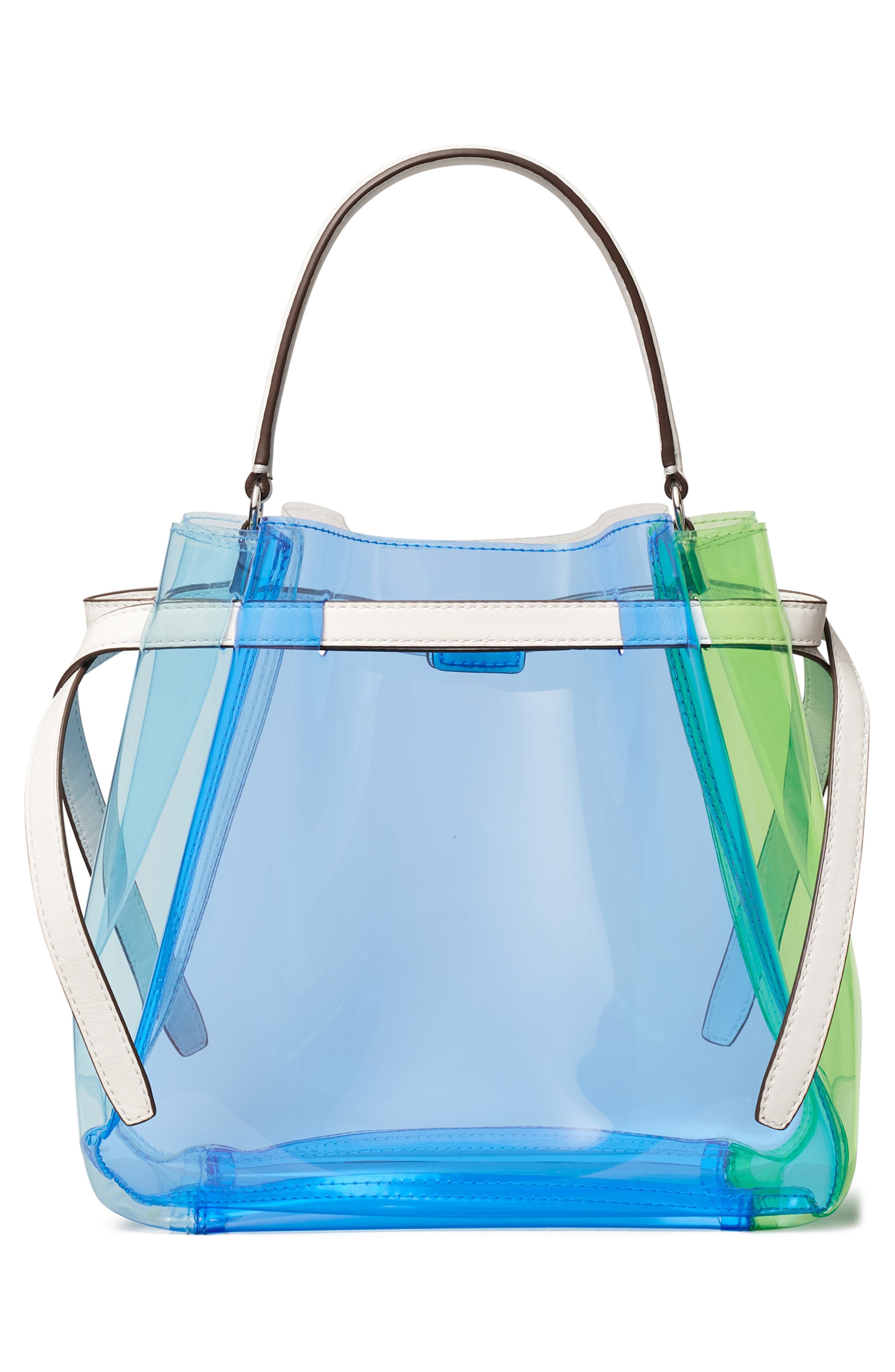 Tory Burch Romy Colorblock Clear Bucket Bag, Alternate, color, 