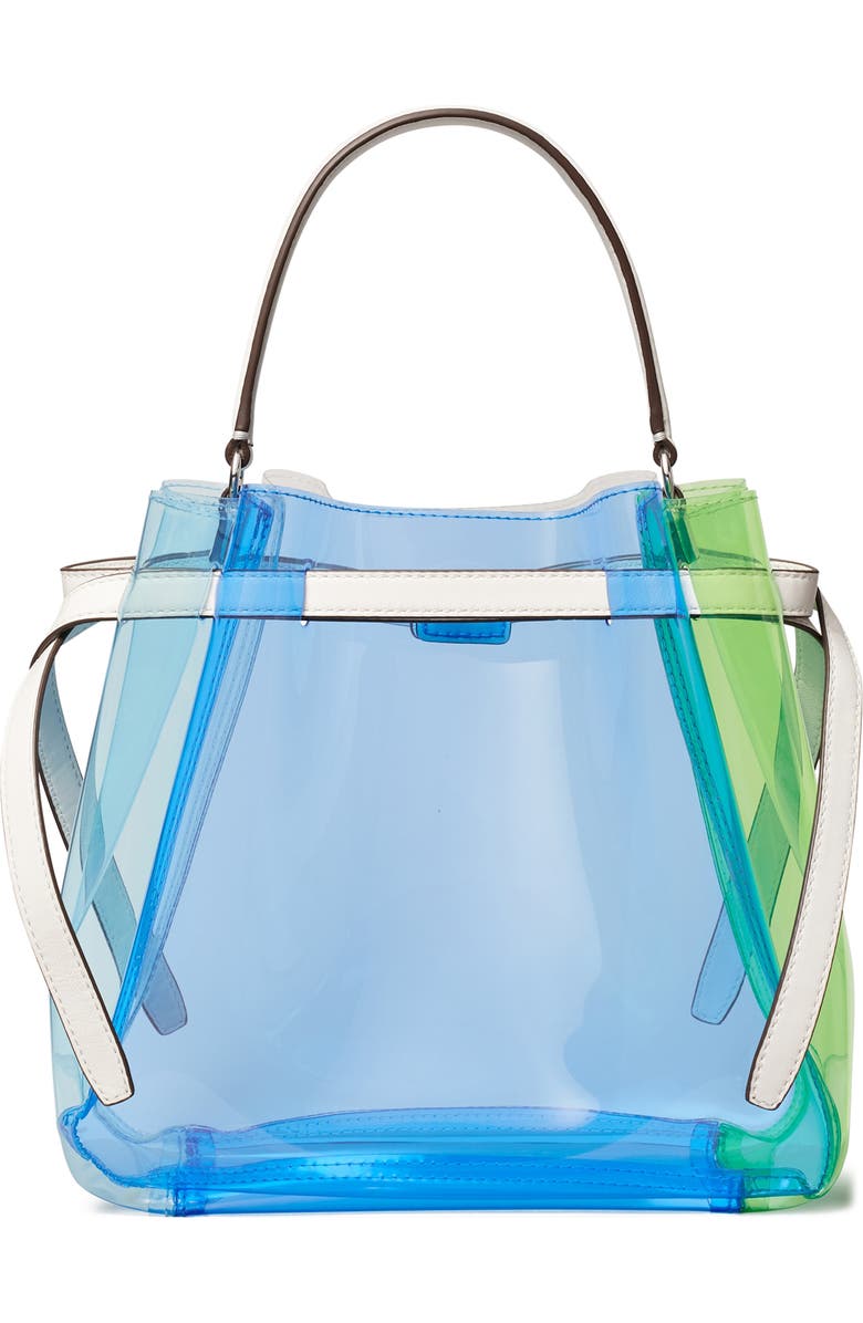 Tory Burch Romy Colorblock Clear Bucket Bag, Alternate, color,