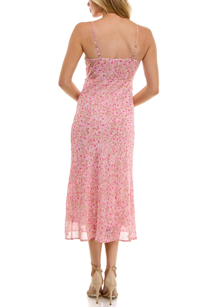 Bias Cut Midi Sundress, Alternate, color, IVORY PINK DITSY