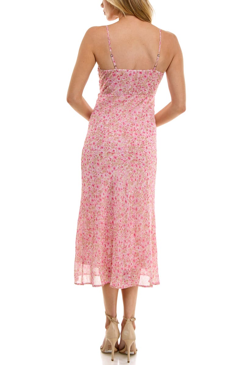 Socialite Bias Cut Midi Sundress, Alternate, color, Ivory Pink Ditsy