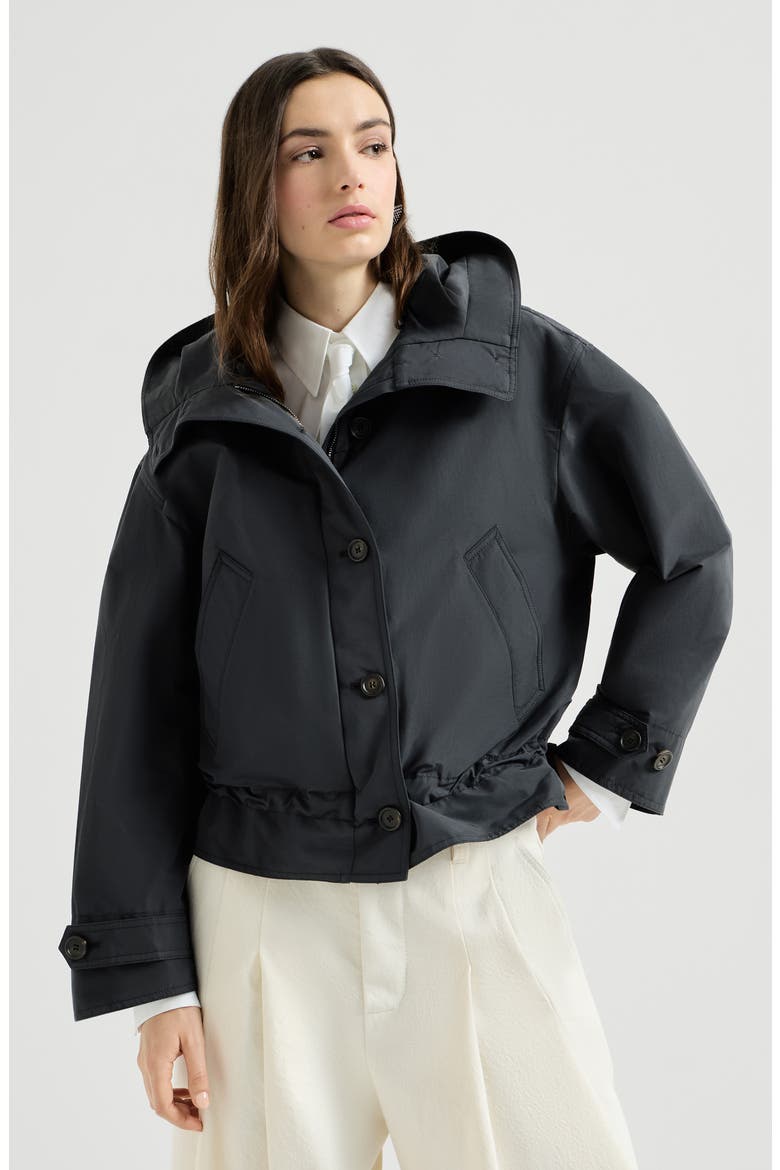 Taffeta outerwear jacket with monili, Main, color, Blue