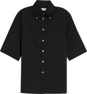 Lemaire Short Sleeve Cotton Muslin Button-Down Shirt