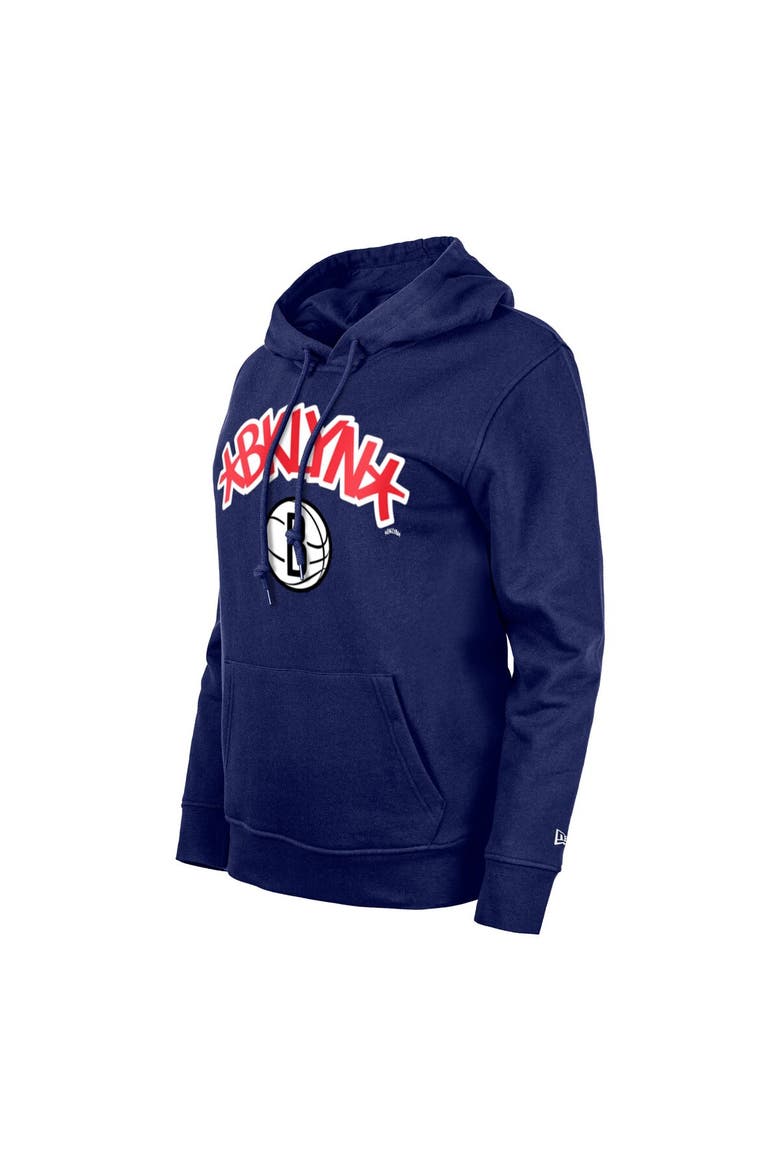 Women's New Era Blue Brooklyn Nets 2023/24 City Edition Pullover Hoodie, Alternate, color, Blue