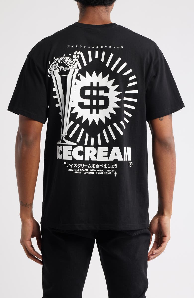 ICECREAM Sip Cotton Graphic T-Shirt, Alternate, color, Black