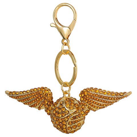 Golden Snitch Keychain Bag Charm Pave Crystal Official License
