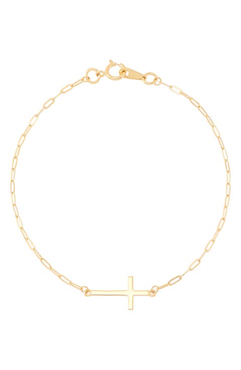 Side Cross Paper Clip Bracelet