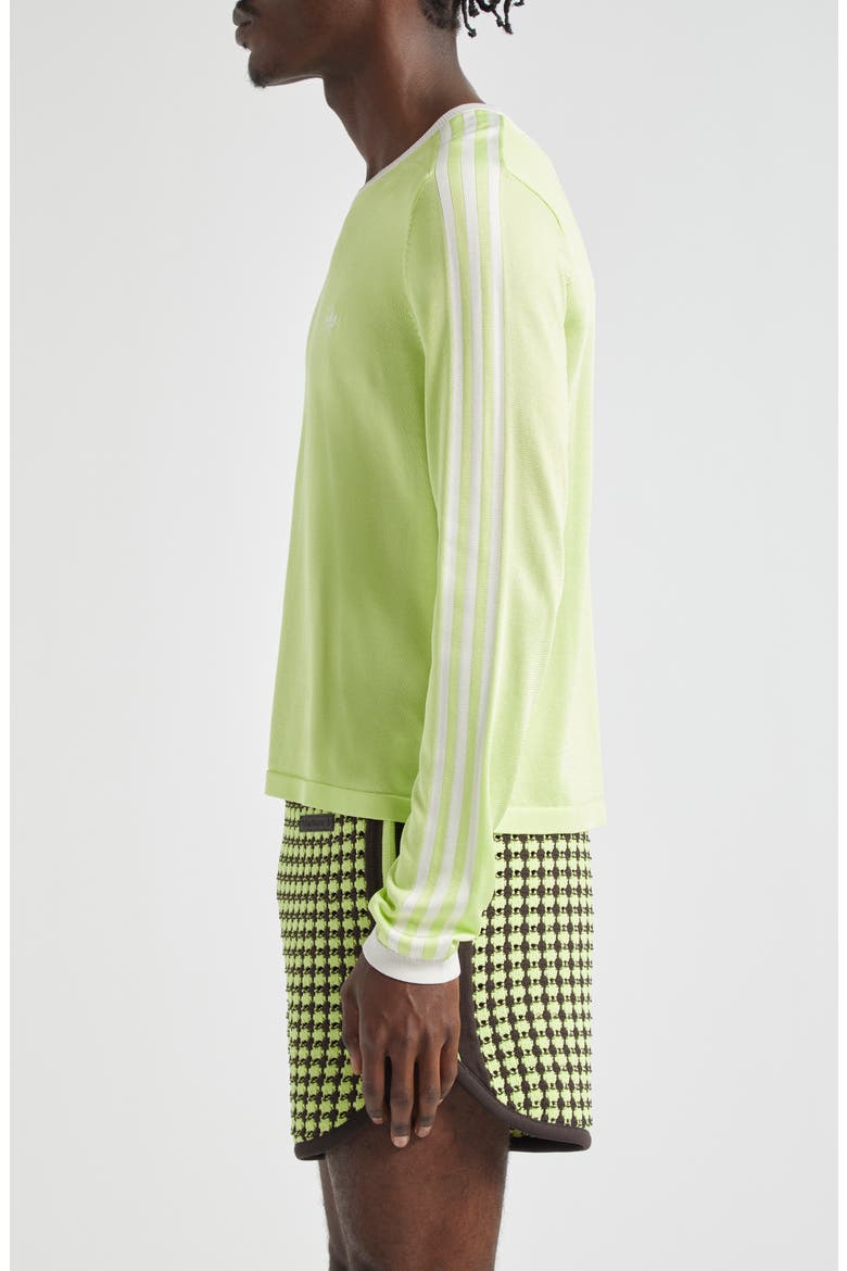 x Wales Bonner 3-Stripes Long Sleeve T-Shirt, Alternate, color, SEMI FROZEN YELLOW/CHALK WHITE