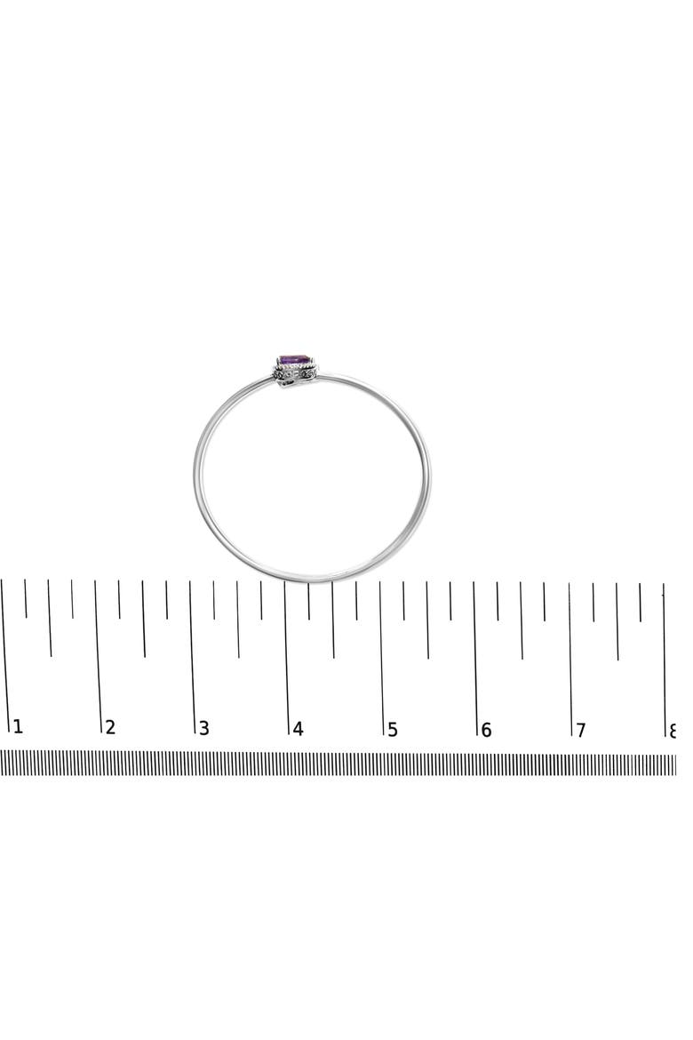 Silver Amethyst & Diamond Accent Bangle Bracelet, Alternate, color, White