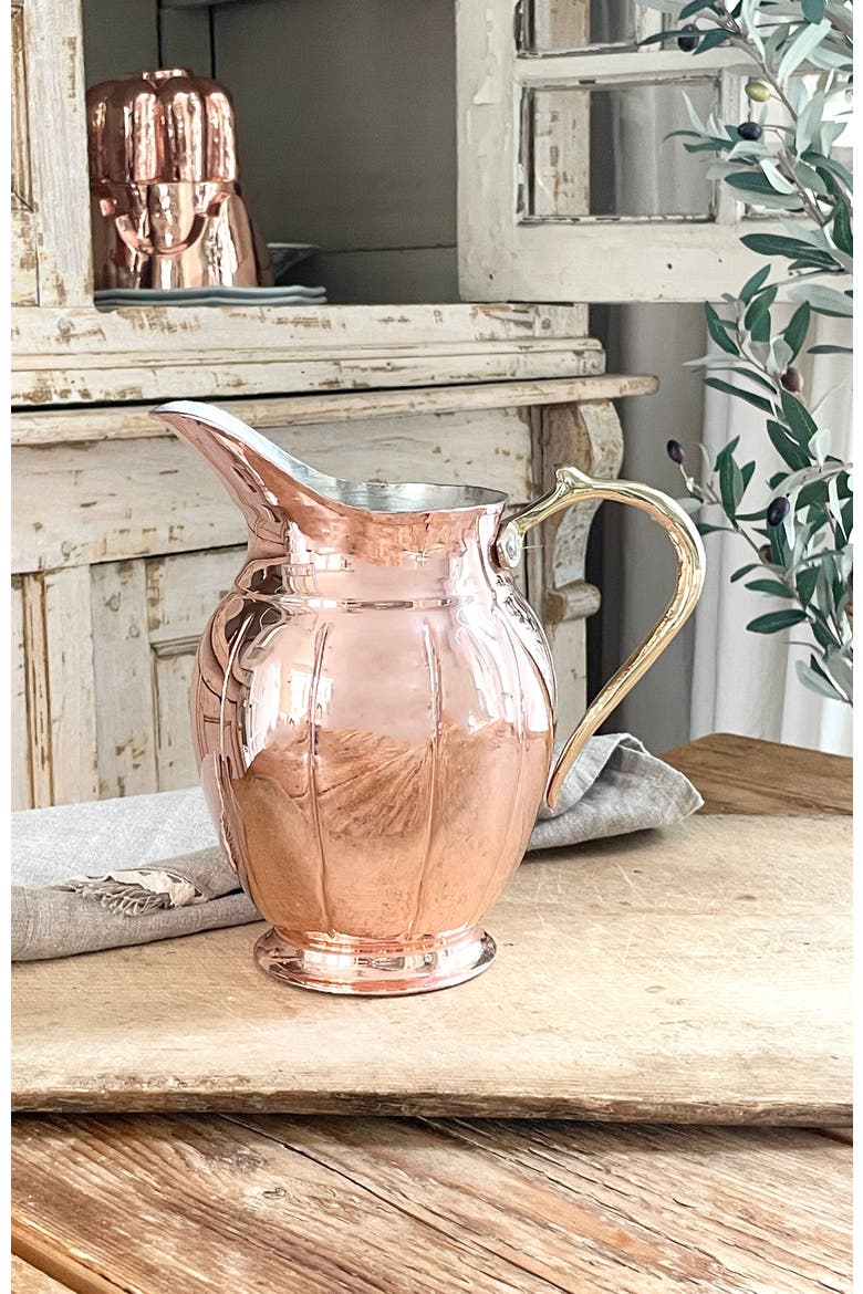 Vintage Inspired Copper Large Pitcher, Alternate, color, Copper