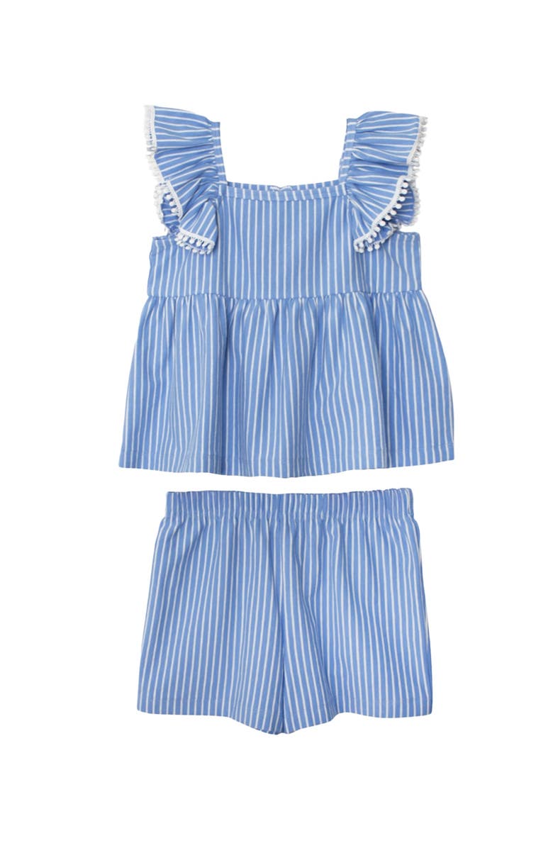 Mabel + Honey Piper Ruffled Tank Two Piece Set, Main, color, Blue