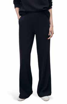 MANGO Cotton Blend Pull-On Wide Leg Pants