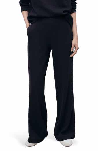 MANGO Cotton Blend Pull-On Wide Leg Pants