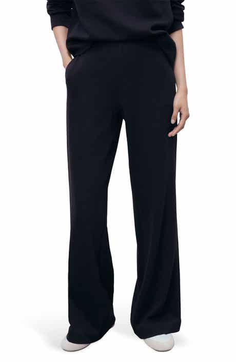 MANGO Cotton Blend Pull-On Wide Leg Pants