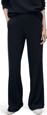 MANGO Cotton Blend Pull-On Wide Leg Pants