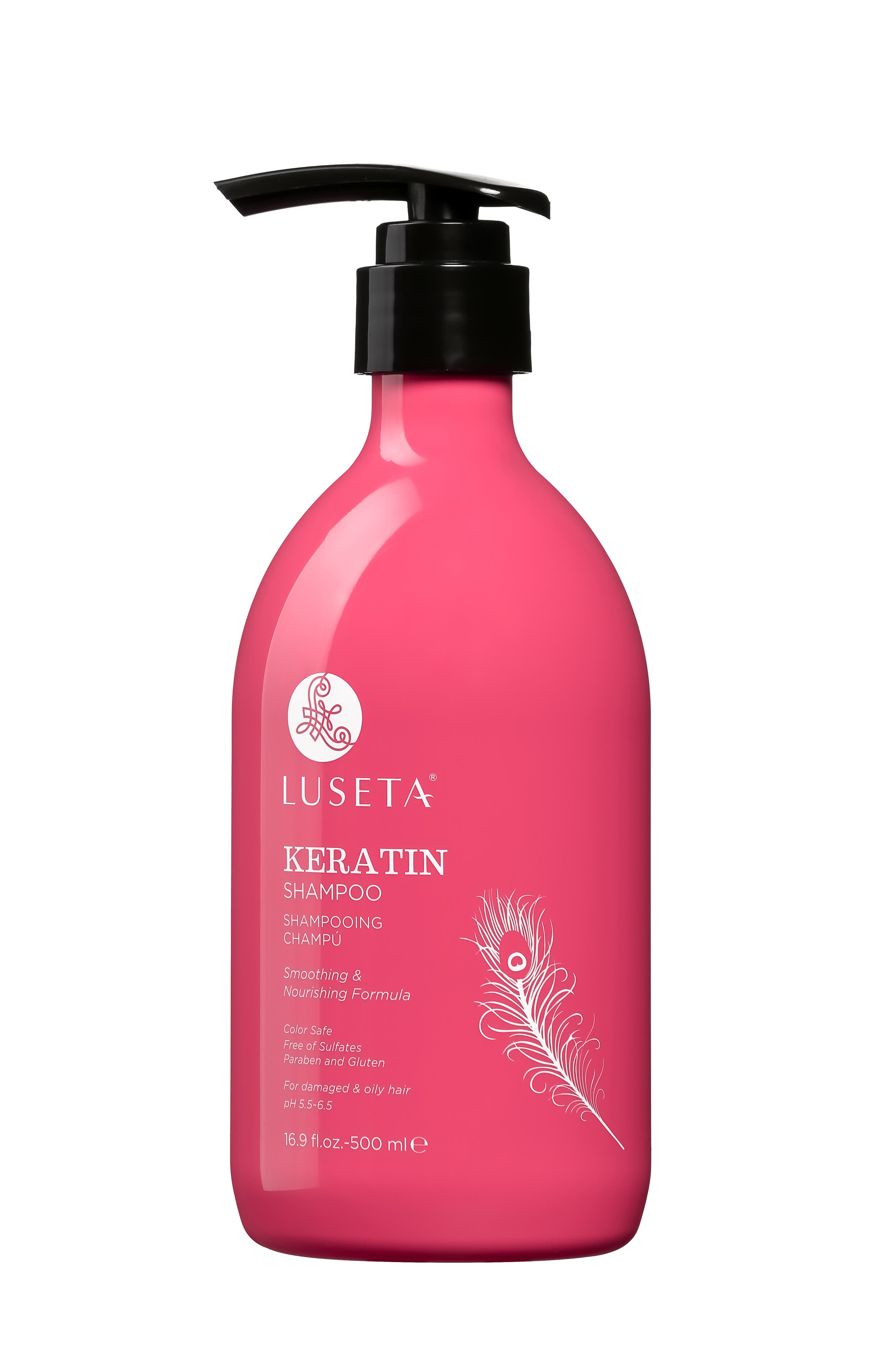 LUSETA BEAUTY Keratin Smooth Shampoo in Pink at Nordstrom